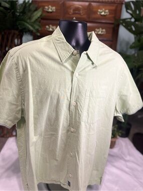 Abercrombie & Fitch Pale Green Short-Sleeve Button-Down Shirt Size L